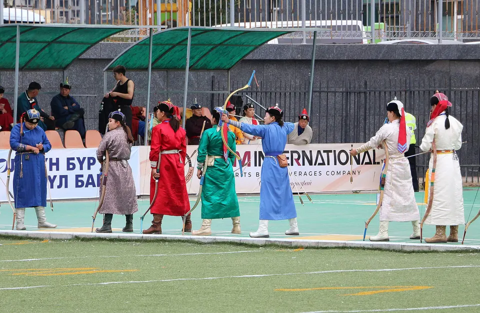 Archery competition at the National Archery Field during Naadam