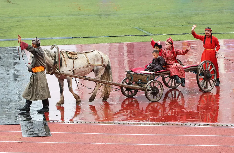 Procession at the Naadam opening ceremony